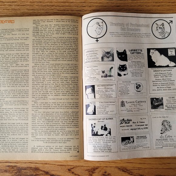 Vintage December 1973 Cat Fancy Photography, Hemingway Cats, - Picture 14 of 16